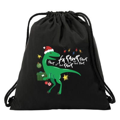 Funny Trex Dinosaur Ugly Christmas Fa Rawr Rawr Great Gift Drawstring Bag