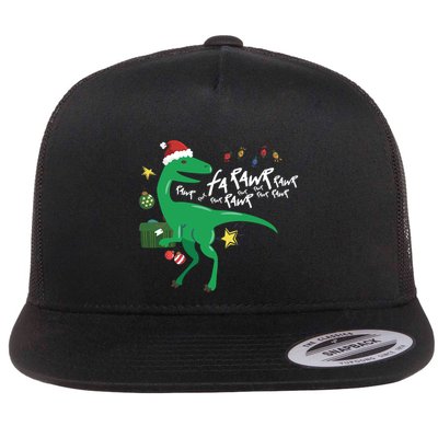 Funny Trex Dinosaur Ugly Christmas Fa Rawr Rawr Great Gift Flatbill Hat