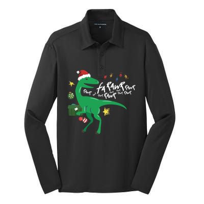 Funny Trex Dinosaur Ugly Christmas Fa Rawr Rawr Great Gift Silk Touch Performance Long Sleeve Polo