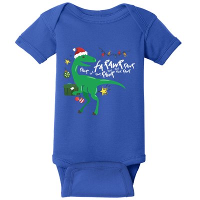 Funny Trex Dinosaur Ugly Christmas Fa Rawr Rawr Great Gift Baby Bodysuit