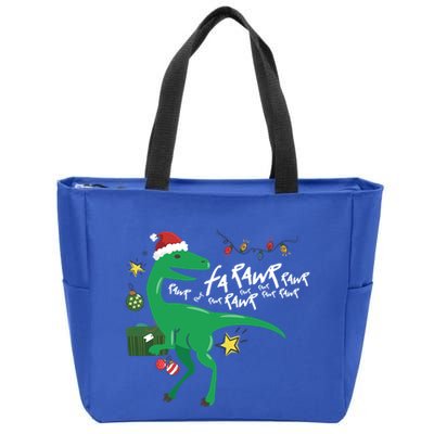 Funny Trex Dinosaur Ugly Christmas Fa Rawr Rawr Great Gift Zip Tote Bag
