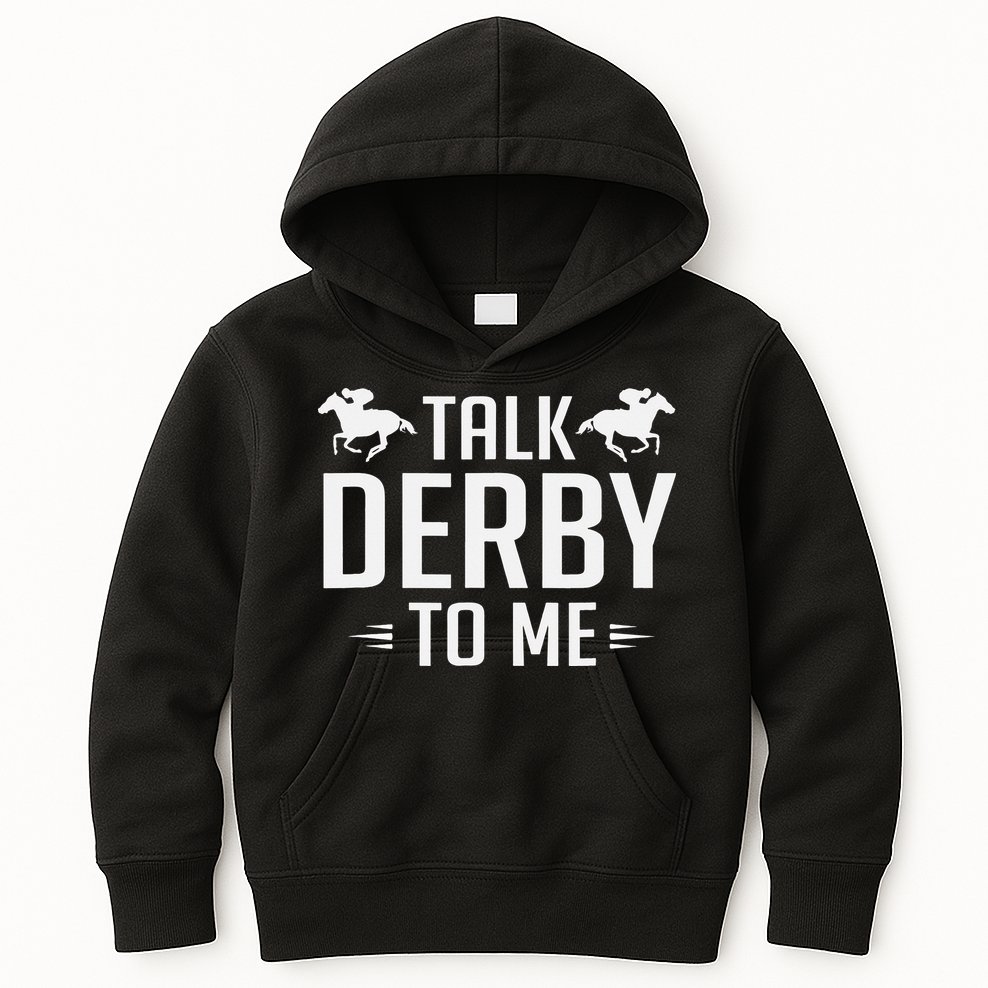 Funny Talk Derby To Me Horse Racing Kids Hoodie