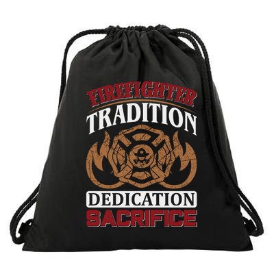 Firefighter Tradition Dedication Sacrfice Drawstring Bag