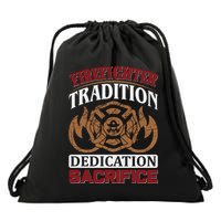 Firefighter Tradition Dedication Sacrfice Drawstring Bag