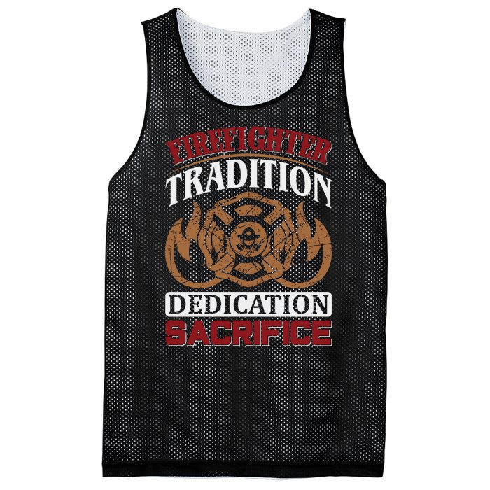 Firefighter Tradition Dedication Sacrfice Mesh Reversible Basketball Jersey Tank