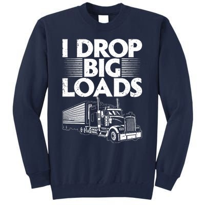 Funny Trucker Design For Women Semi Truck Driver Lover Tall Sweatshirt