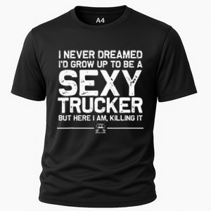 Funny Truck Driver Design For Trucker Wo Trucking Lover Cooling Performance Crew T-Shirt