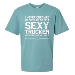 Funny Truck Driver Design For Trucker Wo Trucking Lover Sueded Cloud Jersey T-Shirt