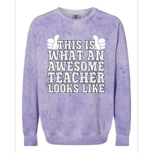 Funny Teachers Design Thanksgiving Xmas Teacher Appreciation Cool Gift Colorblast Crewneck Sweatshirt