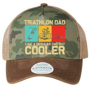 Funny Triathlon Design For Dad Swim Bike Run Triathletes Legacy Tie Dye Trucker Hat