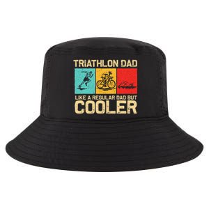 Funny Triathlon Design For Dad Swim Bike Run Triathletes Cool Comfort Performance Bucket Hat