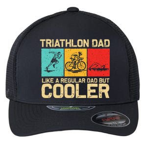 Funny Triathlon Design For Dad Swim Bike Run Triathletes Flexfit Unipanel Trucker Cap