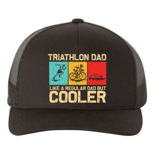 Funny Triathlon Design For Dad Swim Bike Run Triathletes Yupoong Adult 5-Panel Trucker Hat