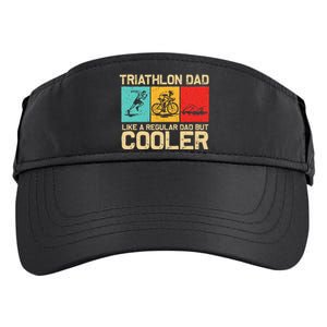 Funny Triathlon Design For Dad Swim Bike Run Triathletes Adult Drive Performance Visor