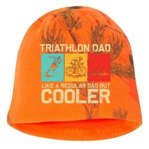 Funny Triathlon Design For Dad Swim Bike Run Triathletes Kati - Camo Knit Beanie