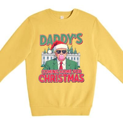 Funny Trump Daddys Home For Christmas 45 47 Trump Won Again Premium Crewneck Sweatshirt