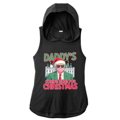 Funny Trump Daddys Home For Christmas 45 47 Trump Won Again Ladies PosiCharge Tri-Blend Wicking Draft Hoodie Tank