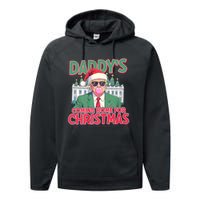 Funny Trump Daddys Home For Christmas 45 47 Trump Won Again Performance Fleece Hoodie