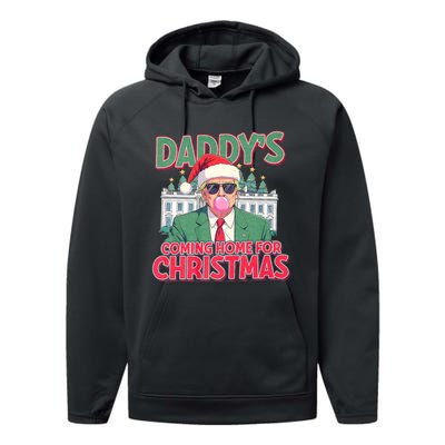 Funny Trump Daddys Home For Christmas 45 47 Trump Won Again Performance Fleece Hoodie