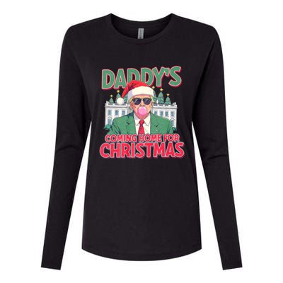 Funny Trump Daddys Home For Christmas 45 47 Trump Won Again Womens Cotton Relaxed Long Sleeve T-Shirt