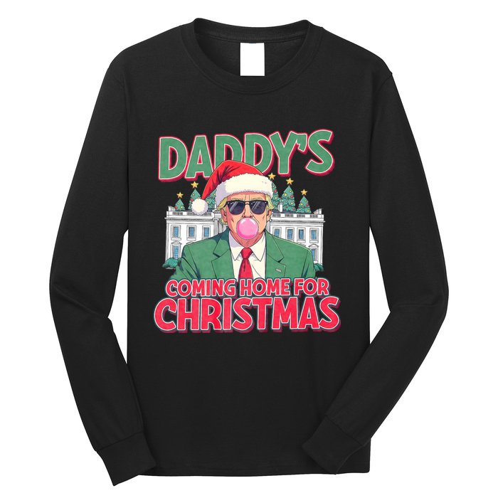 Funny Trump Daddys Home For Christmas 45 47 Trump Won Again Long Sleeve Shirt