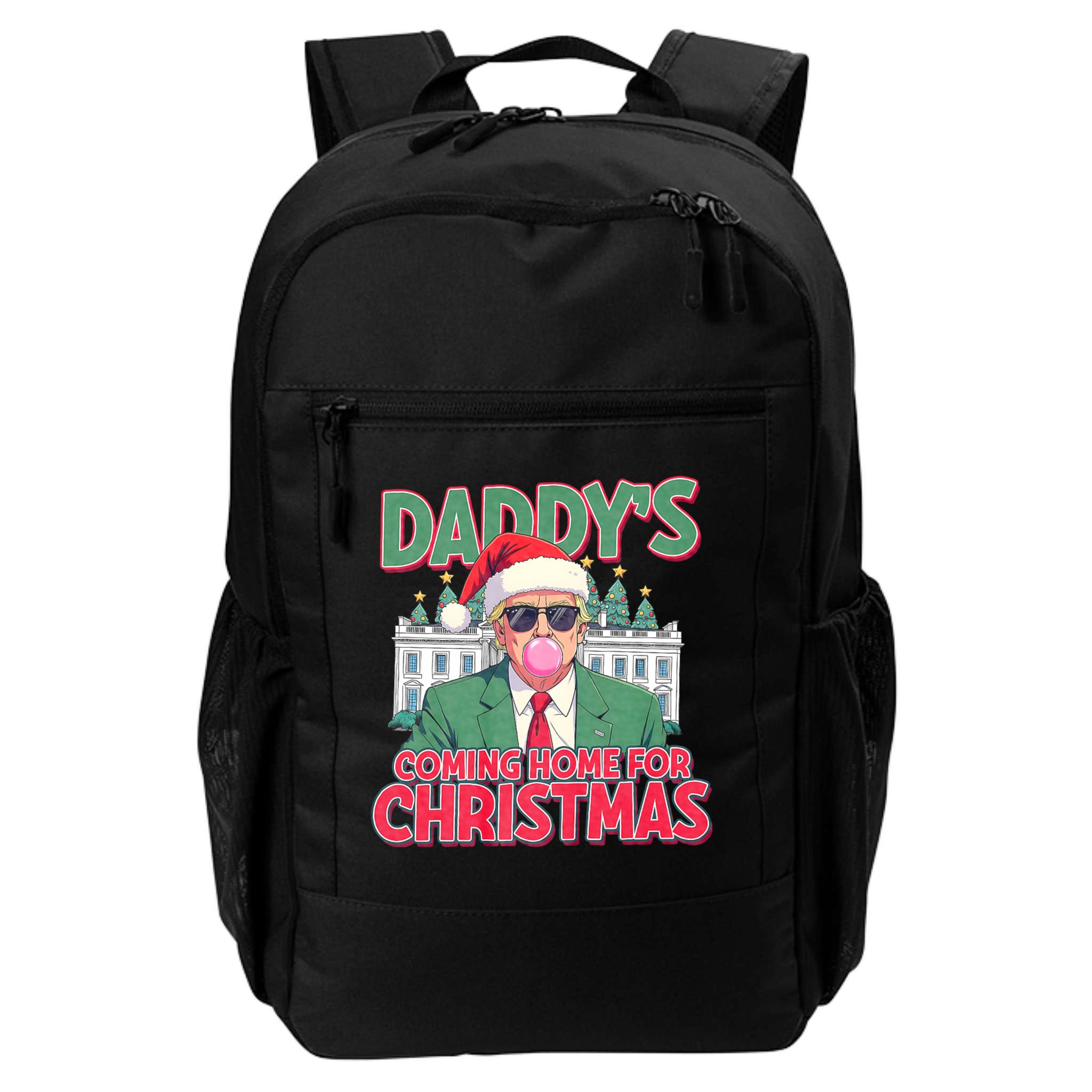 Funny Trump Daddys Home For Christmas 45 47 Trump Won Again Backpack