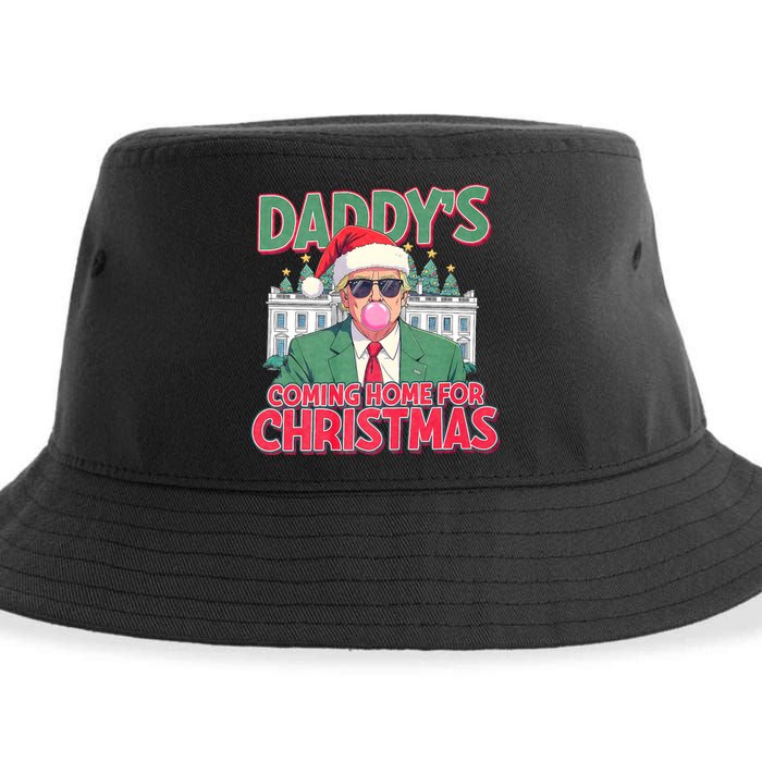 Funny Trump Daddys Home For Christmas 45 47 Trump Won Again Sustainable Bucket Hat