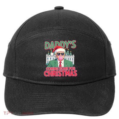Funny Trump Daddys Home For Christmas 45 47 Trump Won Again 7-Panel Snapback Hat