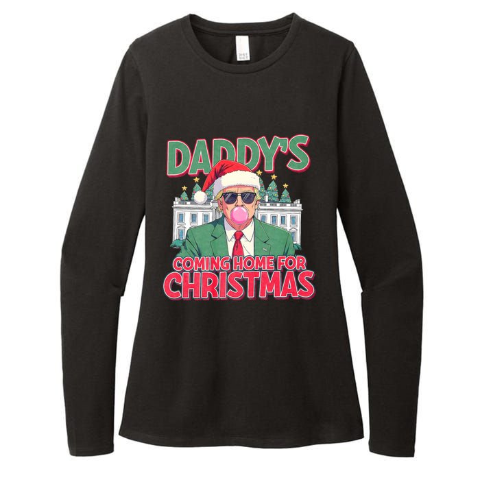 Funny Trump Daddys Home For Christmas 45 47 Trump Won Again Womens CVC Long Sleeve Shirt