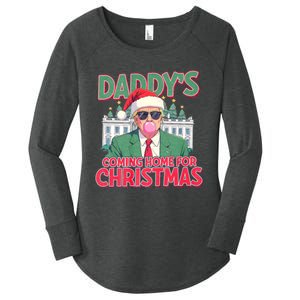 Funny Trump Daddys Home For Christmas 45 47 Trump Won Again Women's Perfect Tri Tunic Long Sleeve Shirt