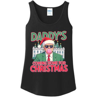 Funny Trump Daddys Home For Christmas 45 47 Trump Won Again Ladies Essential Tank