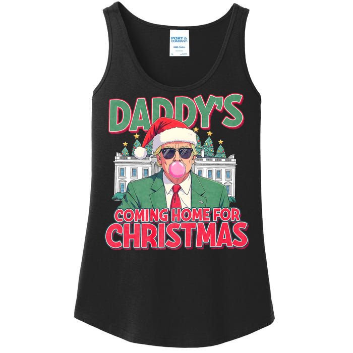 Funny Trump Daddys Home For Christmas 45 47 Trump Won Again Ladies Essential Tank