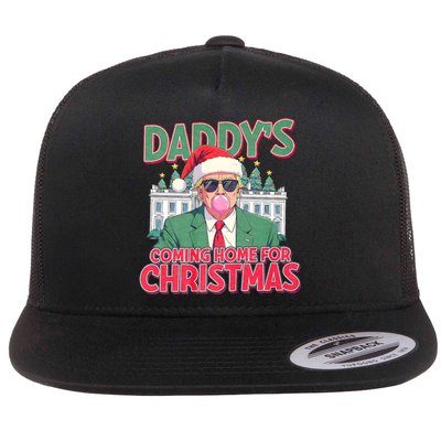 Funny Trump Daddys Home For Christmas 45 47 Trump Won Again Flatbill Hat