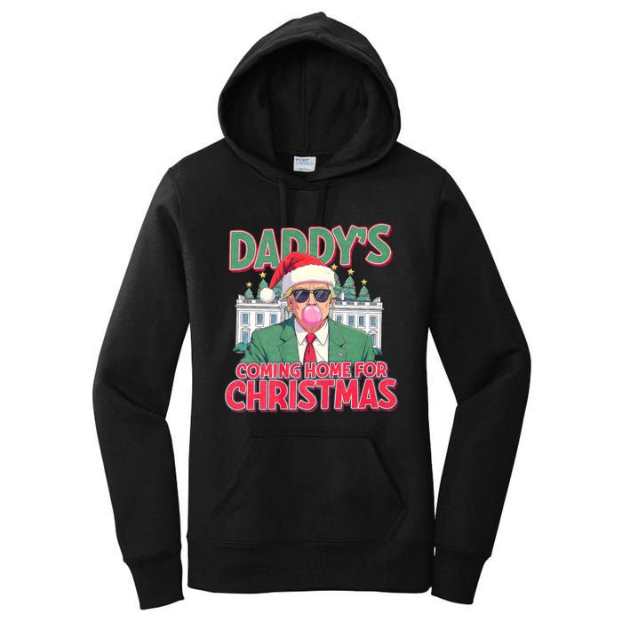 Funny Trump Daddys Home For Christmas 45 47 Trump Won Again Women's Pullover Hoodie