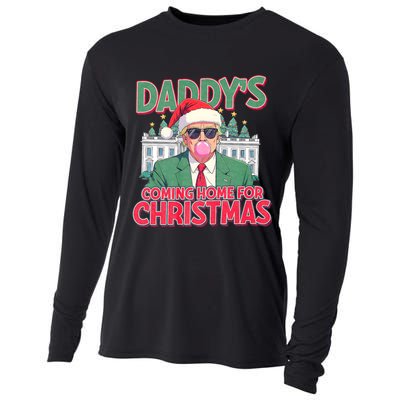 Funny Trump Daddys Home For Christmas 45 47 Trump Won Again Cooling Performance Long Sleeve Crew
