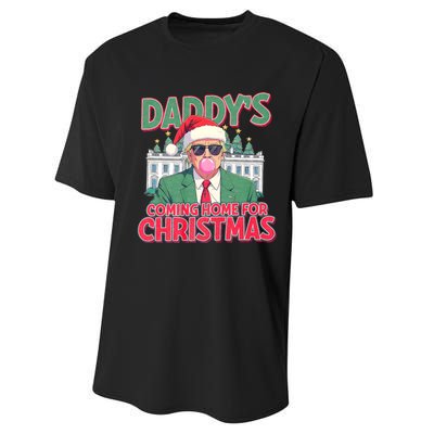 Funny Trump Daddys Home For Christmas 45 47 Trump Won Again Performance Sprint T-Shirt