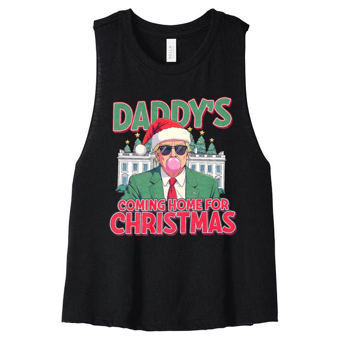 Funny Trump Daddys Home For Christmas 45 47 Trump Won Again Women's Racerback Cropped Tank