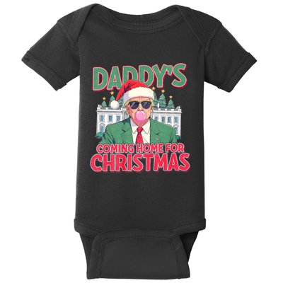 Funny Trump Daddys Home For Christmas 45 47 Trump Won Again Baby Bodysuit