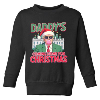 Funny Trump Daddys Home For Christmas 45 47 Trump Won Again Toddler Sweatshirt