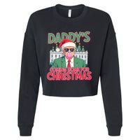 Funny Trump Daddys Home For Christmas 45 47 Trump Won Again Cropped Pullover Crew