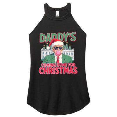 Funny Trump Daddys Home For Christmas 45 47 Trump Won Again Women's Perfect Tri Rocker Tank