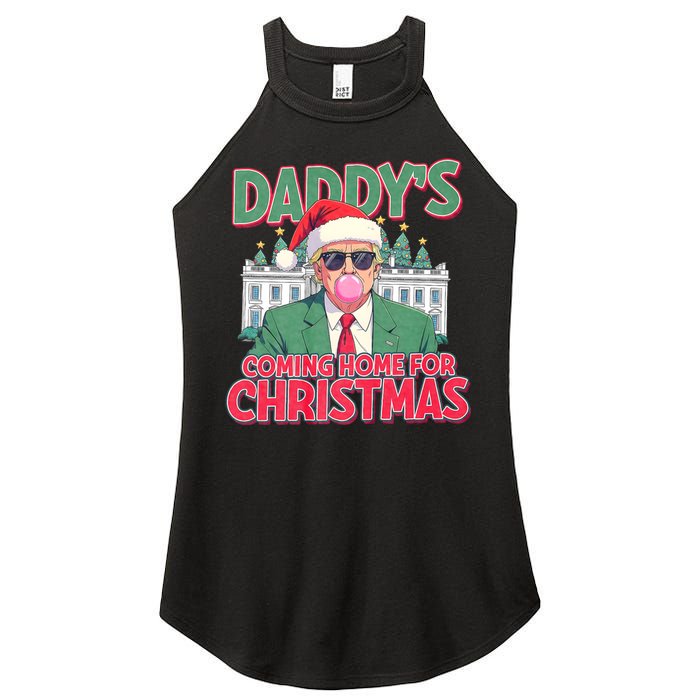 Funny Trump Daddys Home For Christmas 45 47 Trump Won Again Women's Perfect Tri Rocker Tank