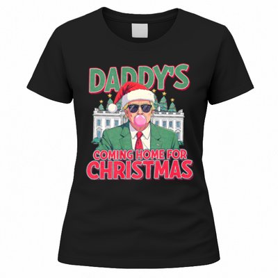 Funny Trump Daddys Home For Christmas 45 47 Trump Won Again Women's T-Shirt