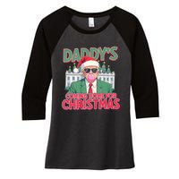 Funny Trump Daddys Home For Christmas 45 47 Trump Won Again Women's Tri-Blend 3/4-Sleeve Raglan Shirt