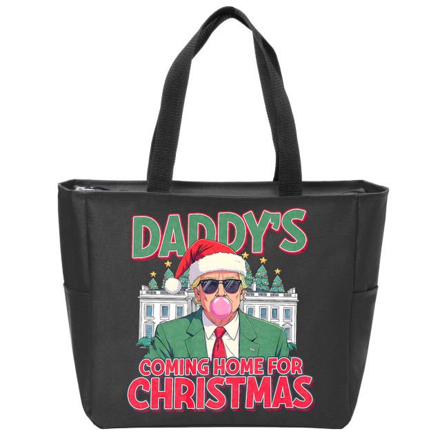 Funny Trump Daddys Home For Christmas 45 47 Trump Won Again Zip Tote Bag