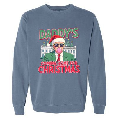 Funny Trump Daddys Home For Christmas 45 47 Trump Won Again Garment-Dyed Sweatshirt