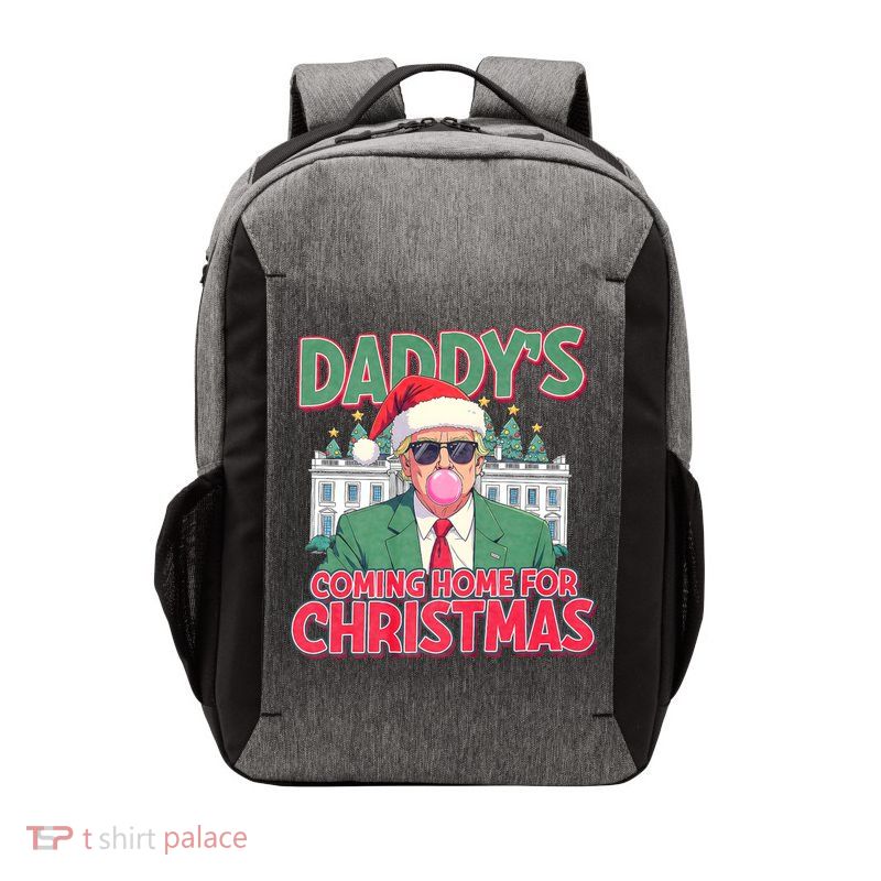 Funny Trump Daddys Home For Christmas 45 47 Trump Won Again Vector Backpack