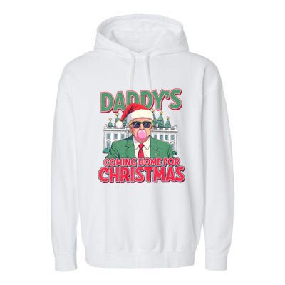 Funny Trump Daddys Home For Christmas 45 47 Trump Won Again Garment-Dyed Fleece Hoodie