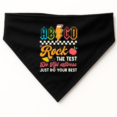 Funny Test Day Abcd Pen Rock The Test Motivational Students USA-Made Doggie Bandana