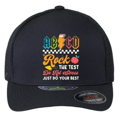 Funny Test Day Abcd Pen Rock The Test Motivational Students Flexfit Unipanel Trucker Cap
